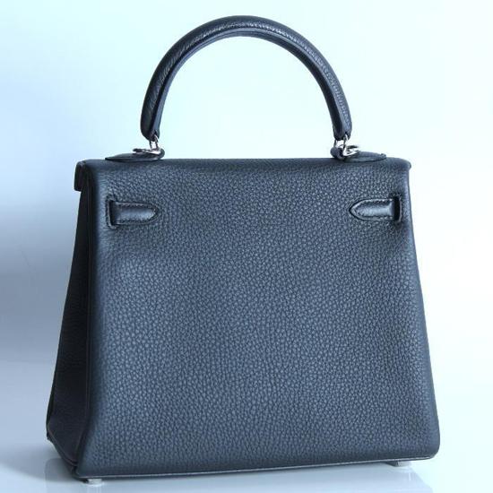 HERMES エルメス ケリーバッグ25cm トゴ プロン2015年製シルバー 6050424